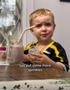 Little kid uses his comprehensive reading skills in hilarious attempt